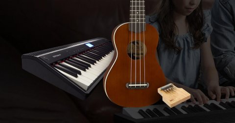 Piano, guitar and kalimba